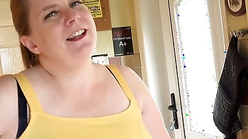 Your busty mature bbw housewife rachel shows off her big natural mature tits, then sucks your cock in the kitchen!